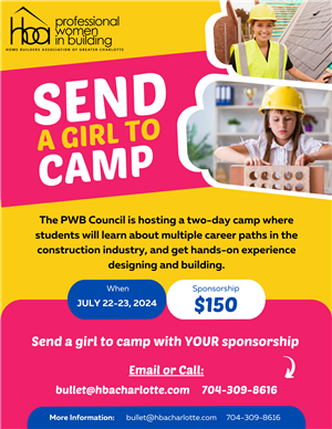 PWB Send a girl to camp flyer